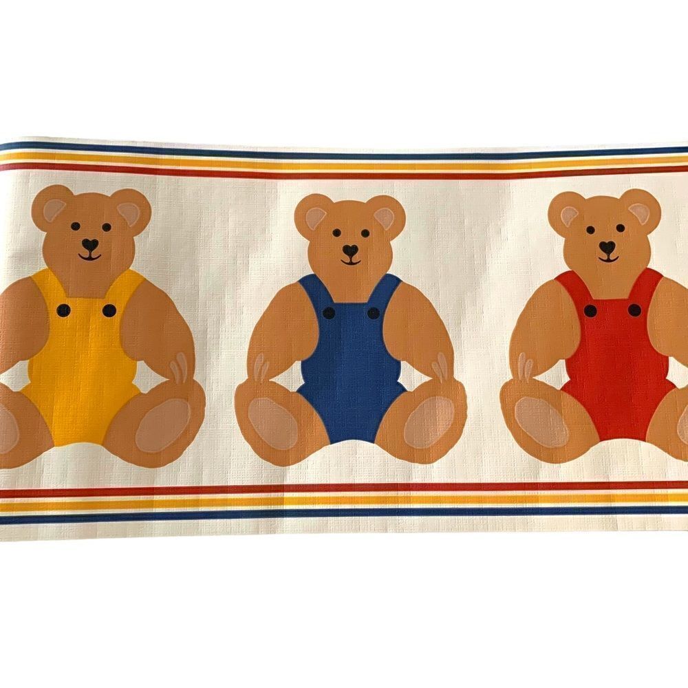 Vintage Kids Teddy Bear Wallpaper Border